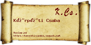 Kárpáti Csaba névjegykártya