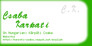 csaba karpati business card